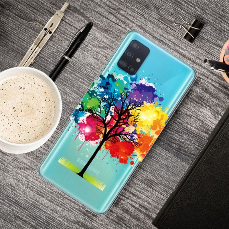 Cover Hoesje Samsung Galaxy A71 Telefoonhoesje Transparante Aquarelboom