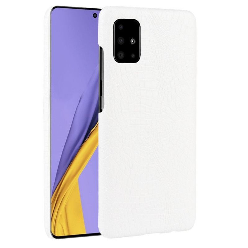 Cover Hoesje Samsung Galaxy A71 Wit Zwart Telefoonhoesje Krokodillenhuideffect