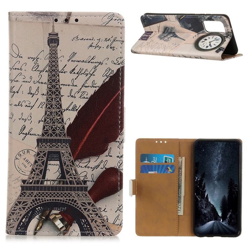 Flip Case Leren Samsung Galaxy A71 Eiffeltoren Van De Dichter