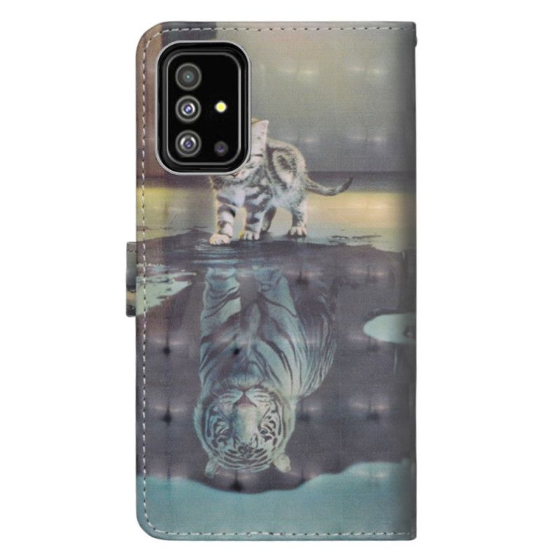 Flip Case Leren Samsung Galaxy A71 Ernest De Tijger