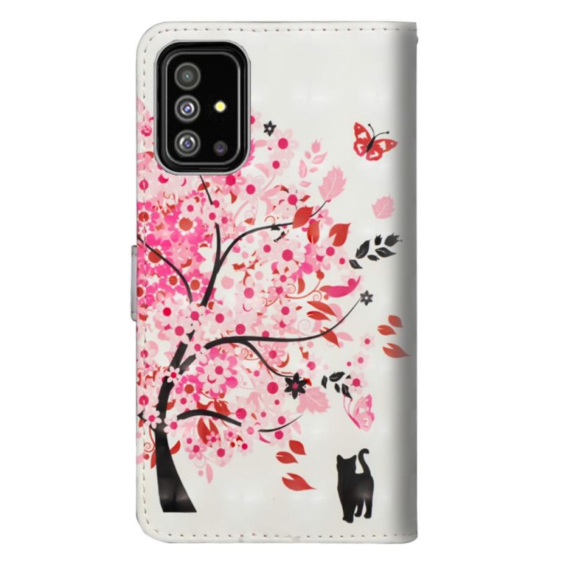 Flip Case Leren Samsung Galaxy A71 Roze Boom