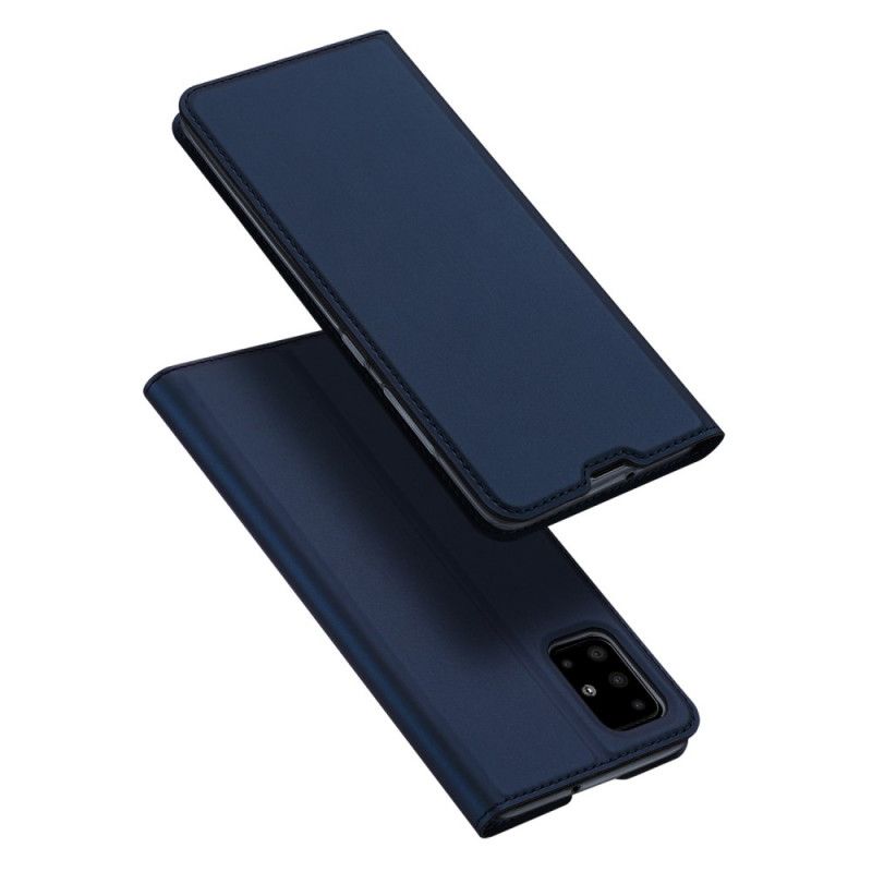 Folio-hoesje voor Samsung Galaxy A71 Donkerblauw Zwart Pro Dux Ducis Huid