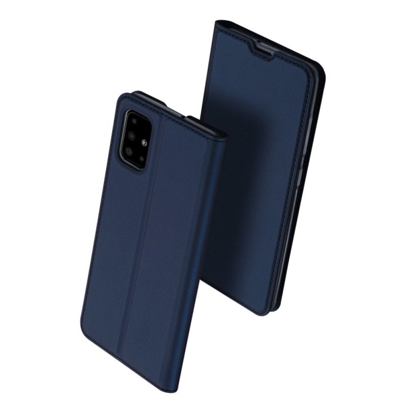 Folio-hoesje voor Samsung Galaxy A71 Donkerblauw Zwart Pro Dux Ducis Huid