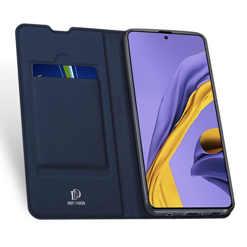 Folio-hoesje voor Samsung Galaxy A71 Donkerblauw Zwart Pro Dux Ducis Huid