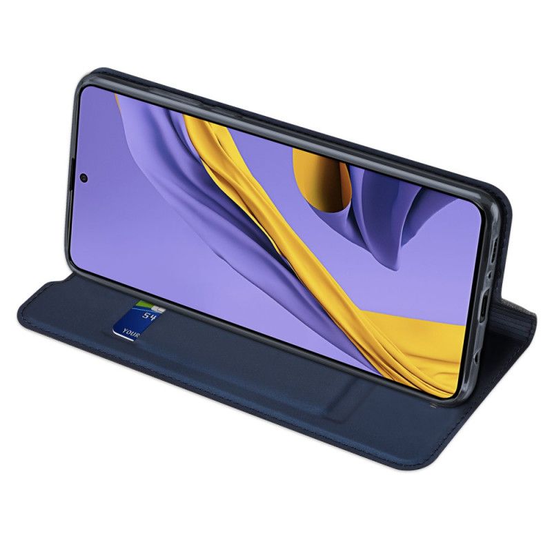 Folio-hoesje voor Samsung Galaxy A71 Donkerblauw Zwart Pro Dux Ducis Huid