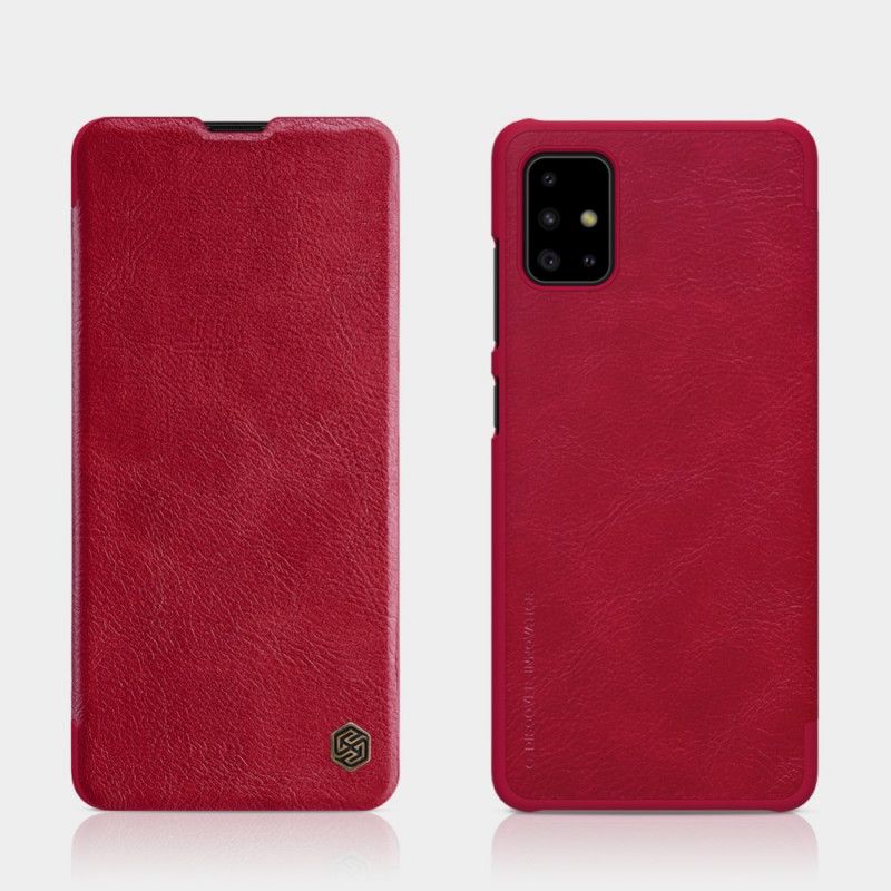 Folio-hoesje voor Samsung Galaxy A71 Rood Zwart Nillkin Qin-Reeks