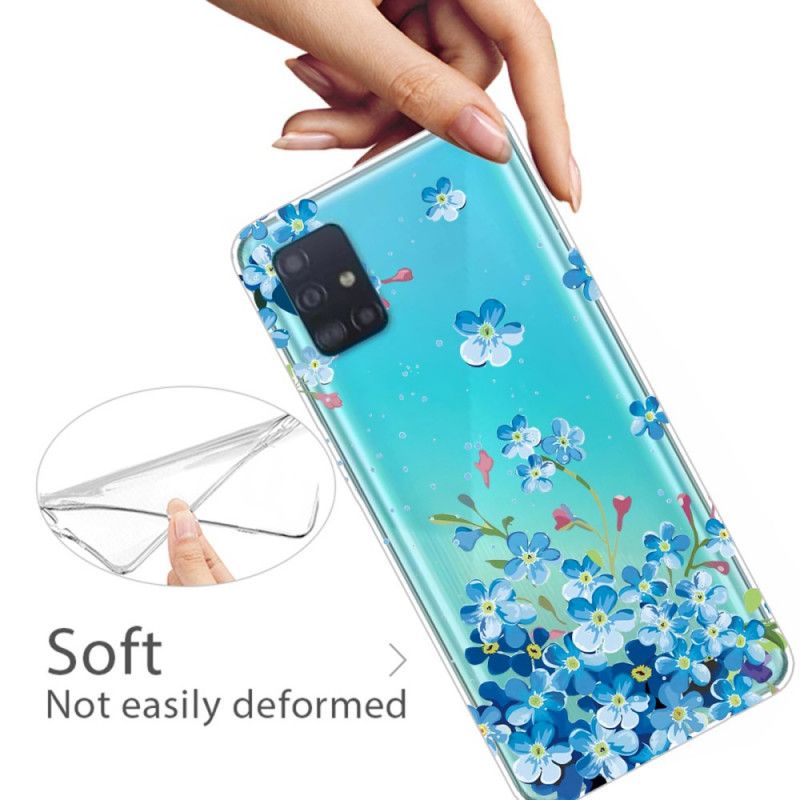 Hoesje Samsung Galaxy A71 Blauwe Bloemen