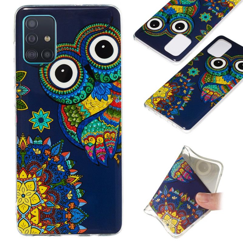 Hoesje Samsung Galaxy A71 Fluorescerende Mandala-Uil