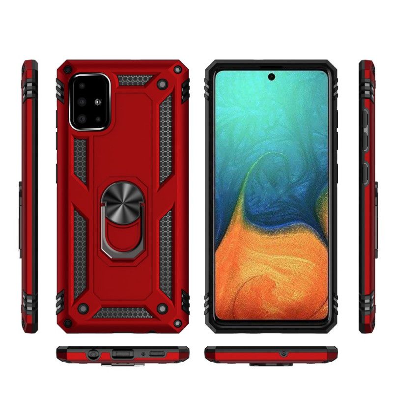 Hoesje Samsung Galaxy A71 Groen Rood Hybride Ring Plus