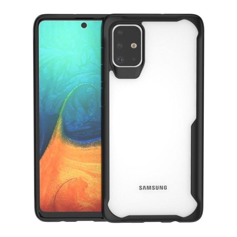 Hoesje Samsung Galaxy A71 Rood Zwart Hybride Afgeschuinde Randen