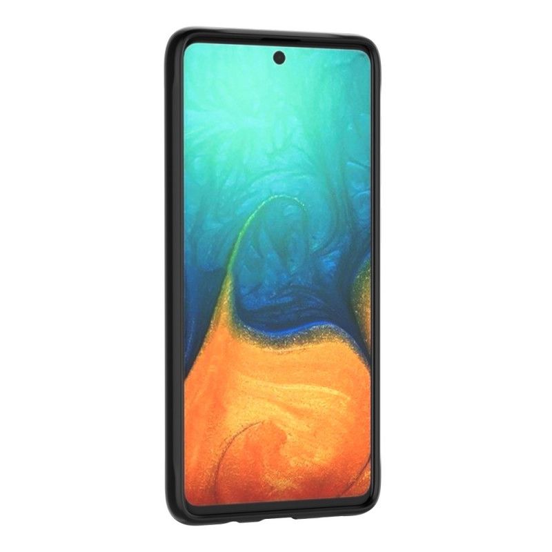 Hoesje Samsung Galaxy A71 Rood Zwart Hybride Afgeschuinde Randen