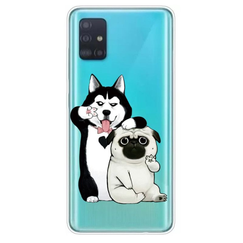 Hoesje Samsung Galaxy A71 Telefoonhoesje Grappige Honden