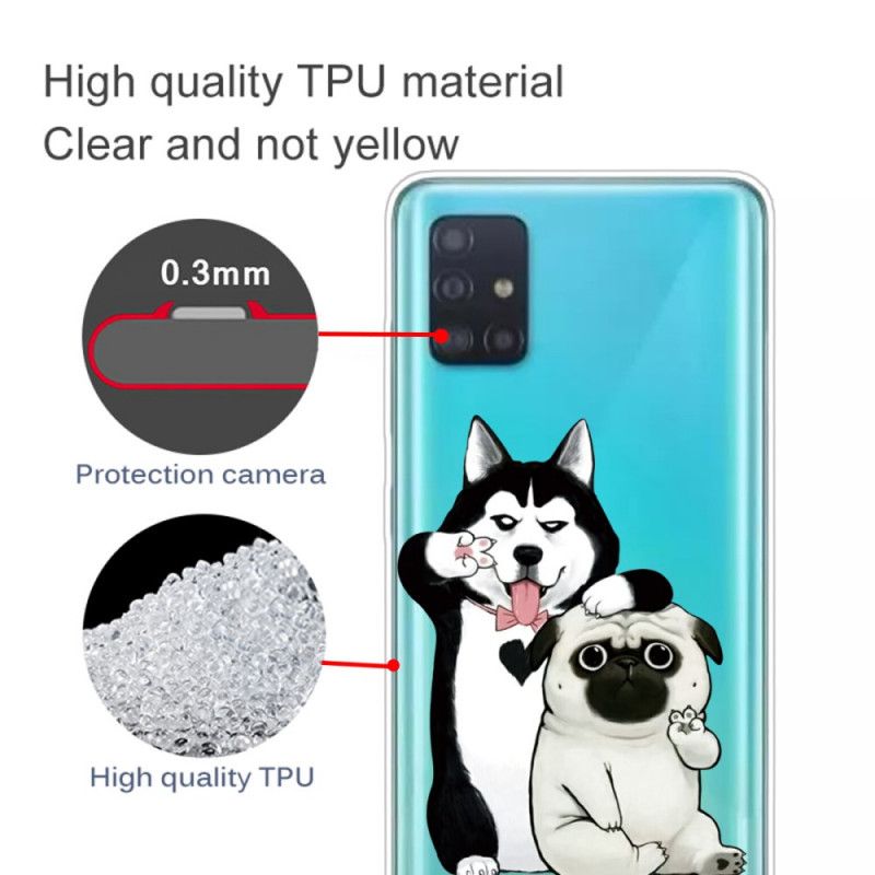 Hoesje Samsung Galaxy A71 Telefoonhoesje Grappige Honden