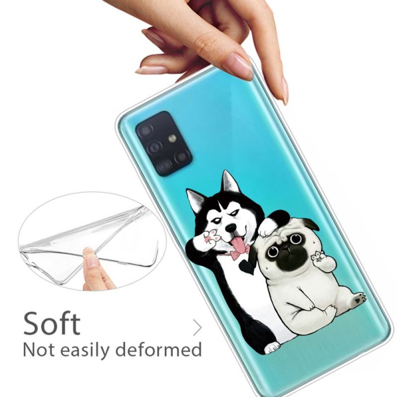 Hoesje Samsung Galaxy A71 Telefoonhoesje Grappige Honden