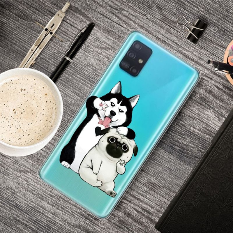 Hoesje Samsung Galaxy A71 Telefoonhoesje Grappige Honden