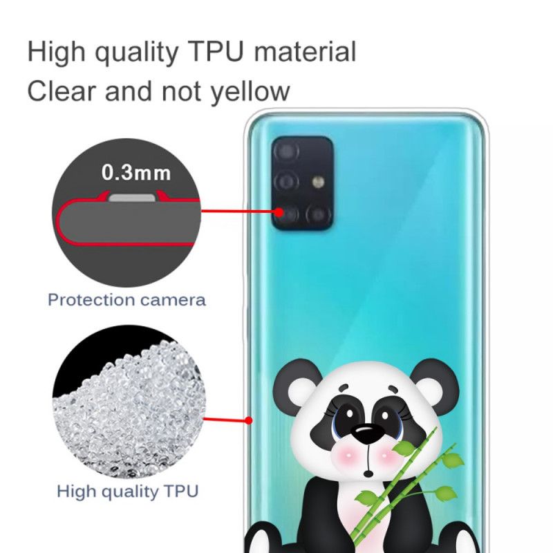 Hoesje Samsung Galaxy A71 Transparante Droevige Panda