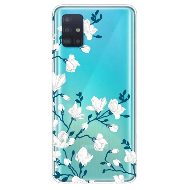 Hoesje Samsung Galaxy A71 Witte Bloemen