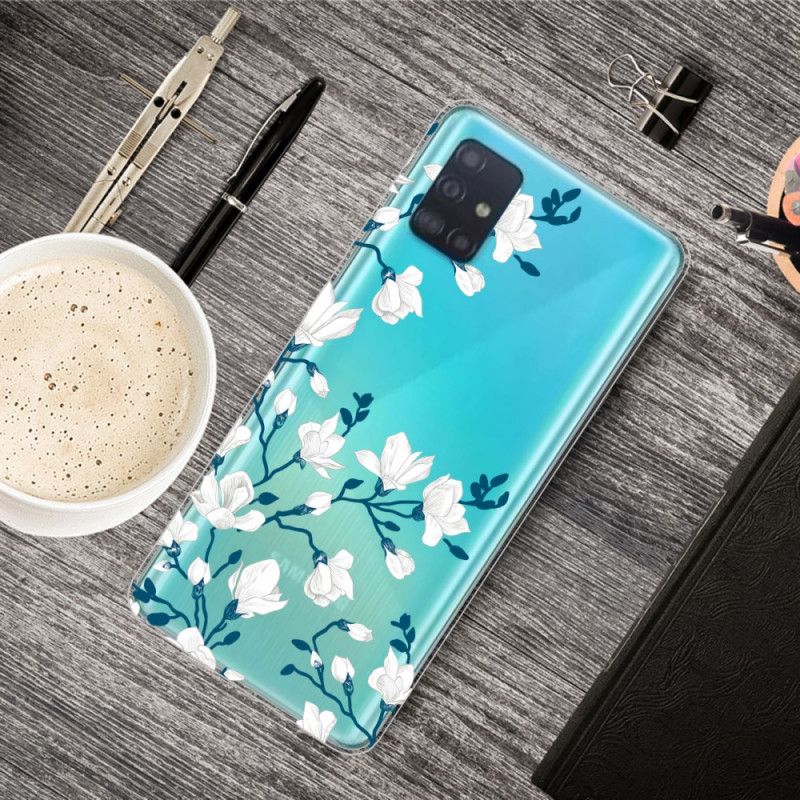 Hoesje Samsung Galaxy A71 Witte Bloemen