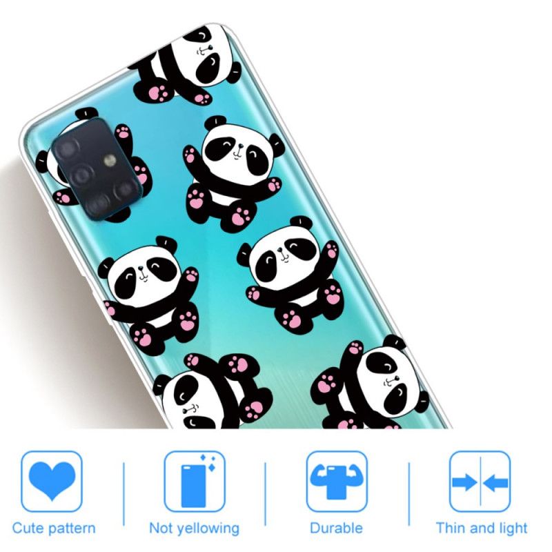 Hoesje voor Samsung Galaxy A71 Leuke Panda'S