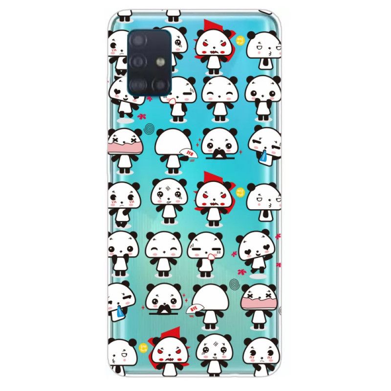 Hoesje voor Samsung Galaxy A71 Transparante Grappige Panda'S