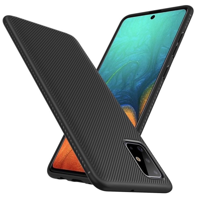 Hoesje voor Samsung Galaxy A71 Zwart Twill Uit De Jazzserie