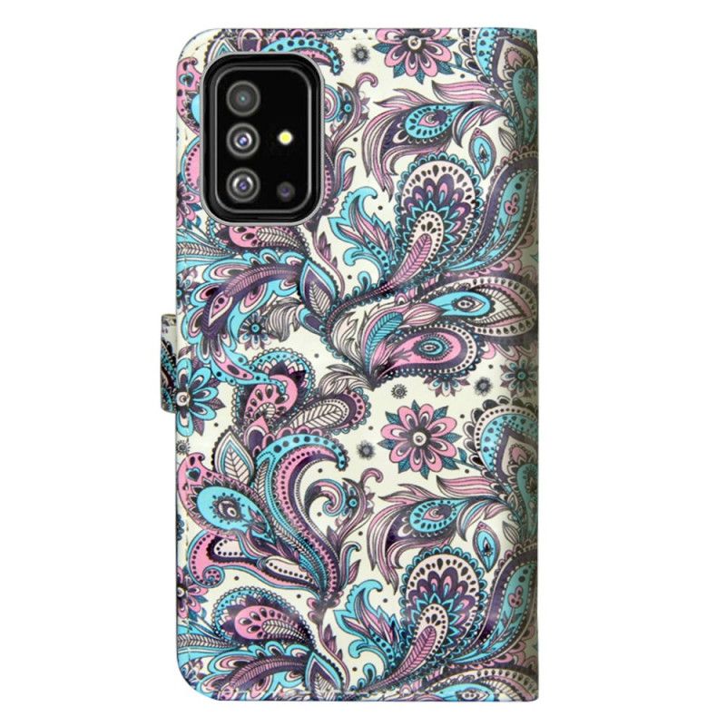 Leren Hoesje Samsung Galaxy A71 Bloemen Met Een Patroon