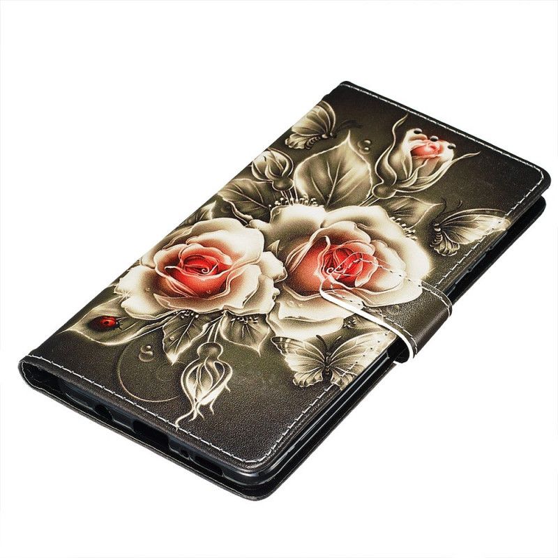 Leren Hoesje Samsung Galaxy A71 Gouden Rozen