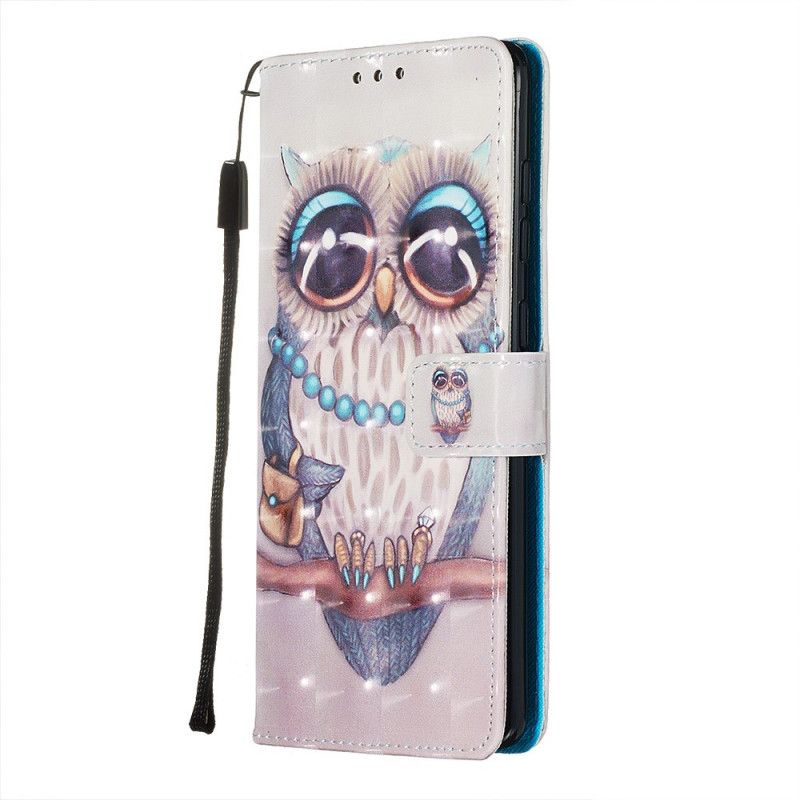 Leren Hoesje Samsung Galaxy A71 Juffrouw Uil