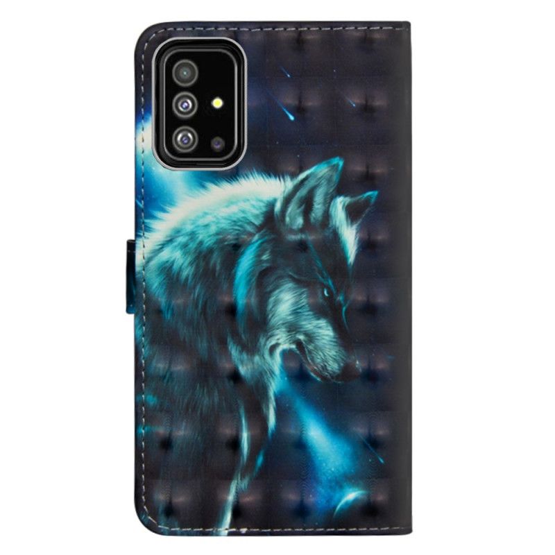 Leren Hoesje Samsung Galaxy A71 Majestueuze Wolf