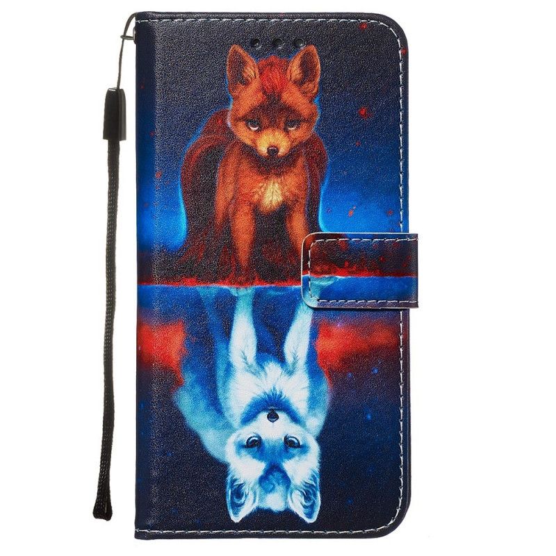 Leren Hoesje Samsung Galaxy A71 Weerspiegeling Van Julien De Hond Met String