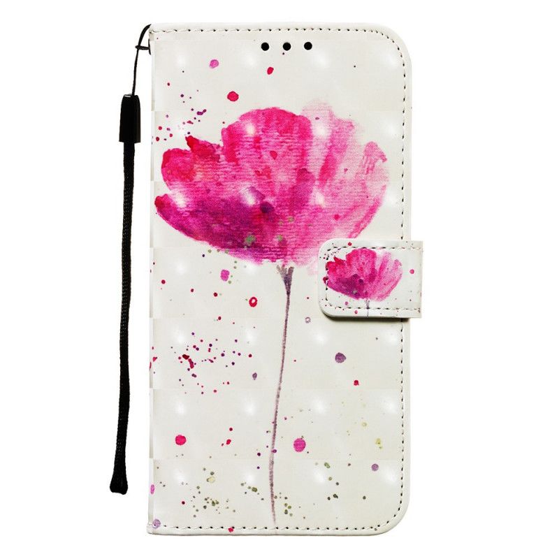 Leren Hoesje voor Samsung Galaxy A71 Aquarel Klaproos