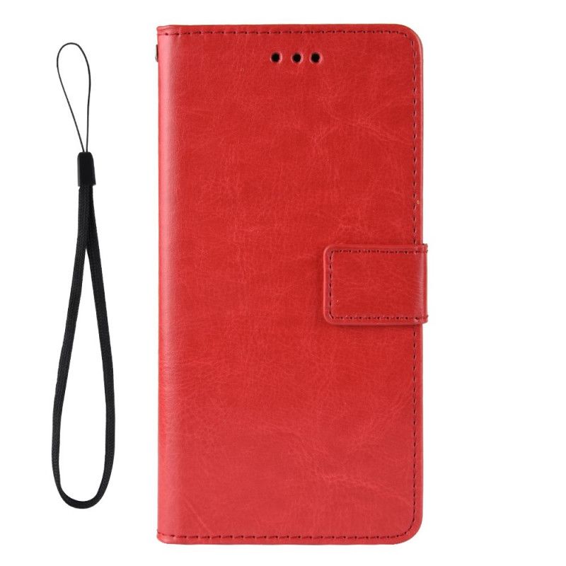 Leren Hoesje voor Samsung Galaxy A71 Rood Zwart Flitsend Kunstleer