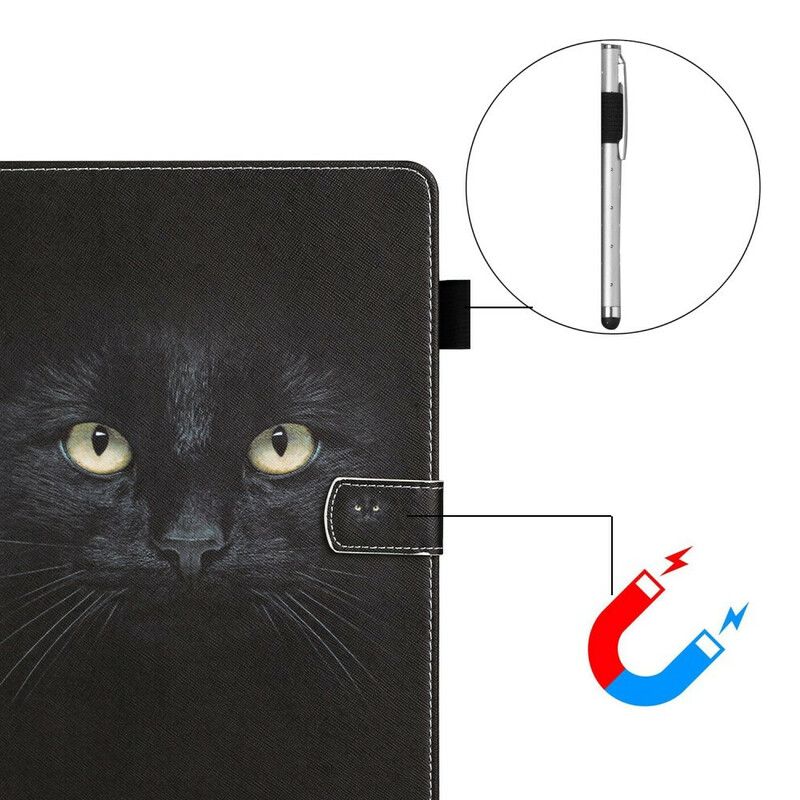 Bescherming Hoesje Samsung Galaxy Tab A7 Lite Zwarte Kattenogen