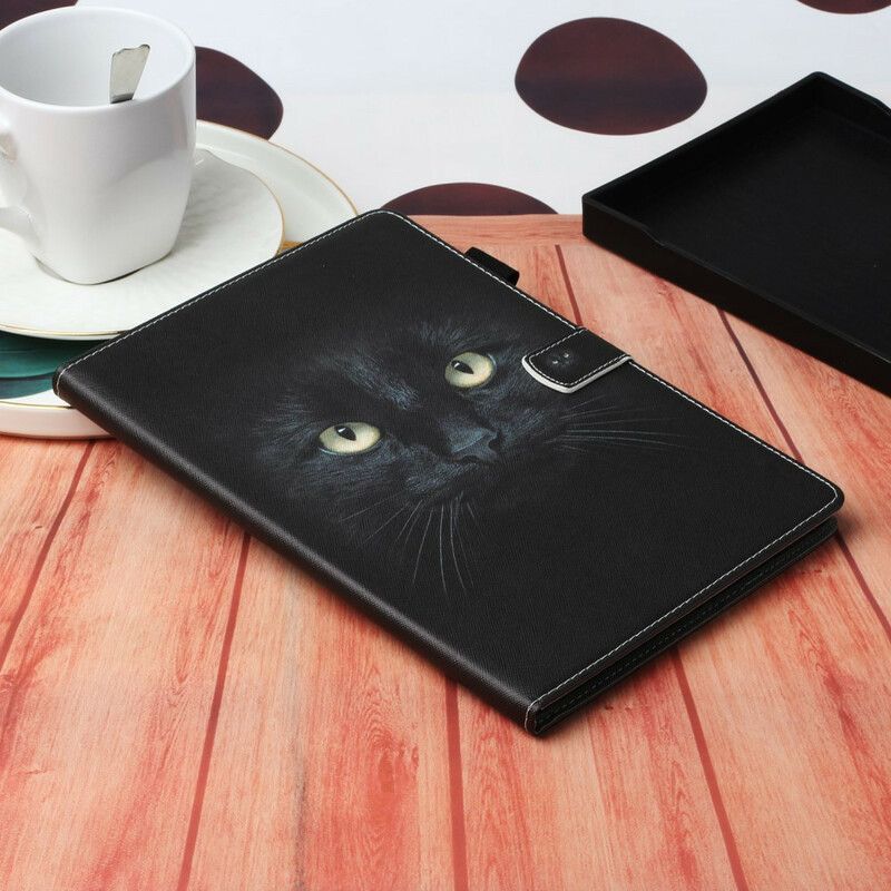 Bescherming Hoesje Samsung Galaxy Tab A7 Lite Zwarte Kattenogen