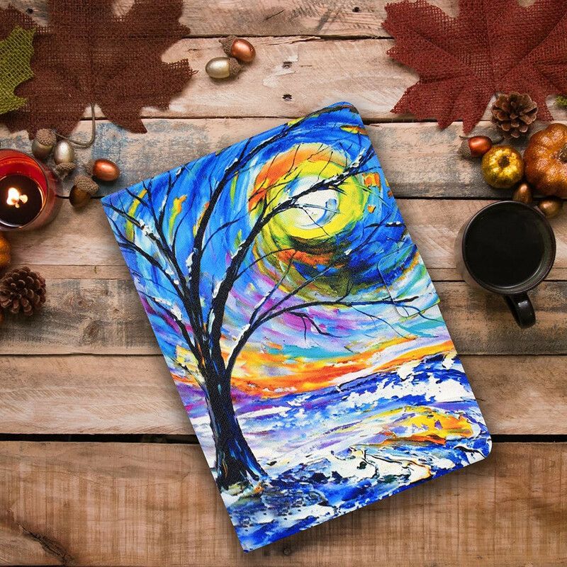 Flip Case Leren Samsung Galaxy Tab A7 Lite Boomkunst