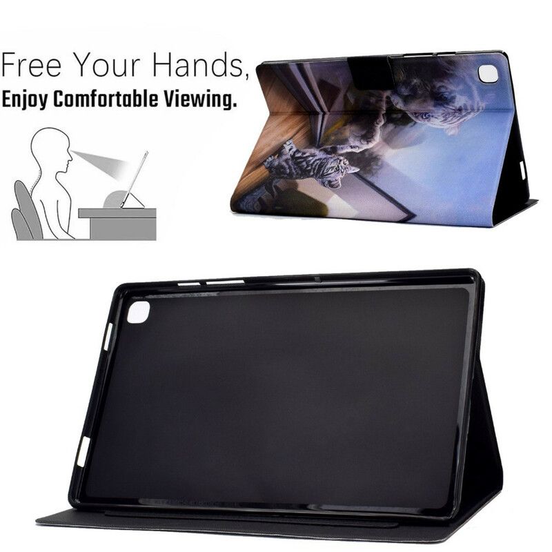 Flip Case Leren Samsung Galaxy Tab A7 Lite Kittendroom