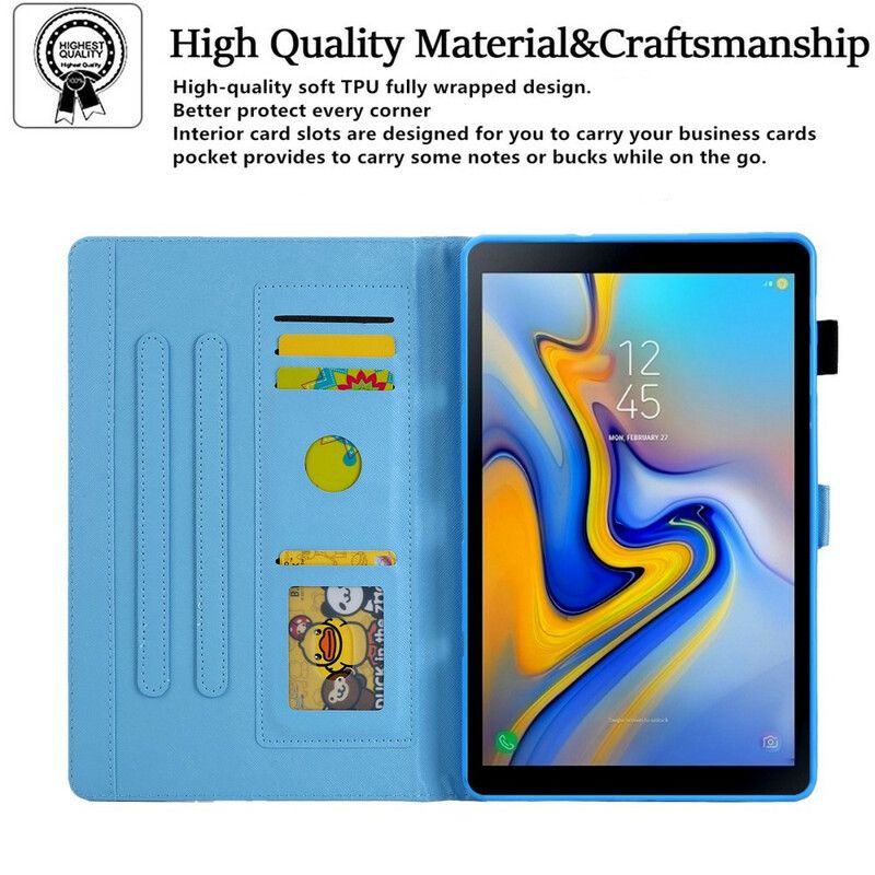 Flip Case Leren Samsung Galaxy Tab A7 Lite Kleurrijke Vlinders