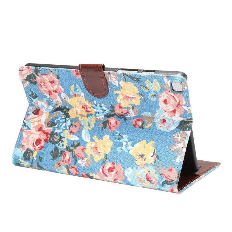 Flip Case Leren Samsung Galaxy Tab A7 Lite Vrijheidsbloemen