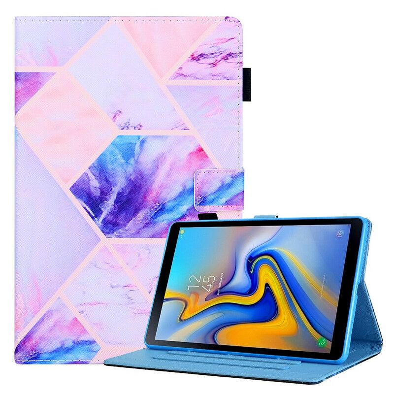 Folio-hoesje Samsung Galaxy Tab A7 Lite Telefoonhoesje Marmeren Geometrie Ontwerp