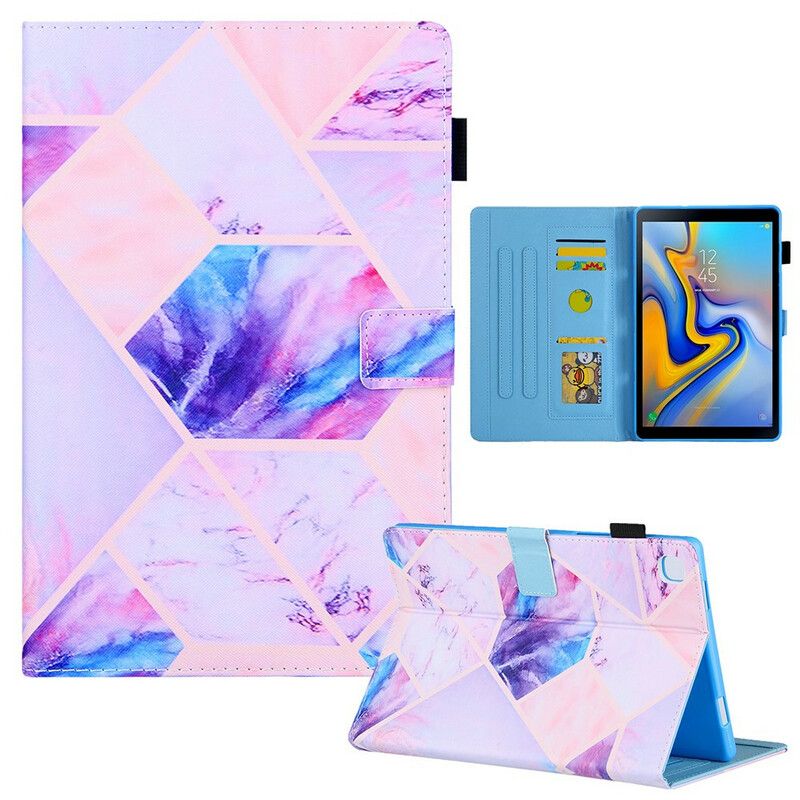 Folio-hoesje Samsung Galaxy Tab A7 Lite Telefoonhoesje Marmeren Geometrie Ontwerp