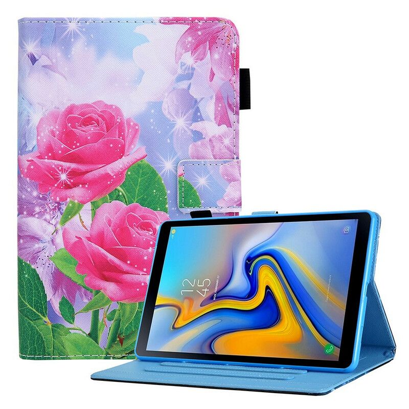 Leren Hoesje Samsung Galaxy Tab A7 Lite Droombloemen Bescherming Hoesje