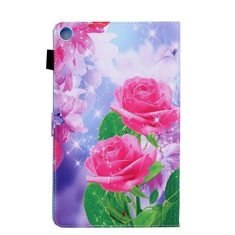 Leren Hoesje Samsung Galaxy Tab A7 Lite Droombloemen Bescherming Hoesje