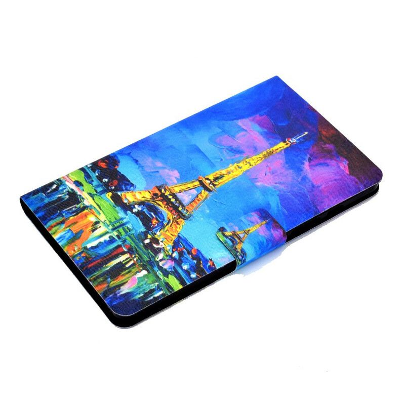 Leren Hoesje Samsung Galaxy Tab A7 Lite Eiffeltoren Bescherming Hoesje