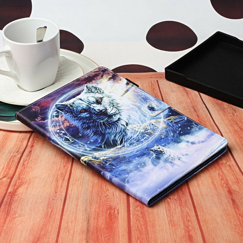 Leren Hoesje Samsung Galaxy Tab A7 Lite Wolf Bescherming Hoesje