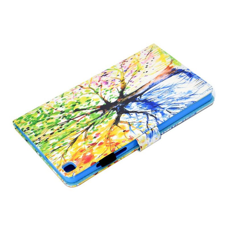 Leren Hoesje Voor Samsung Galaxy Tab A7 Lite Aquarel Boom