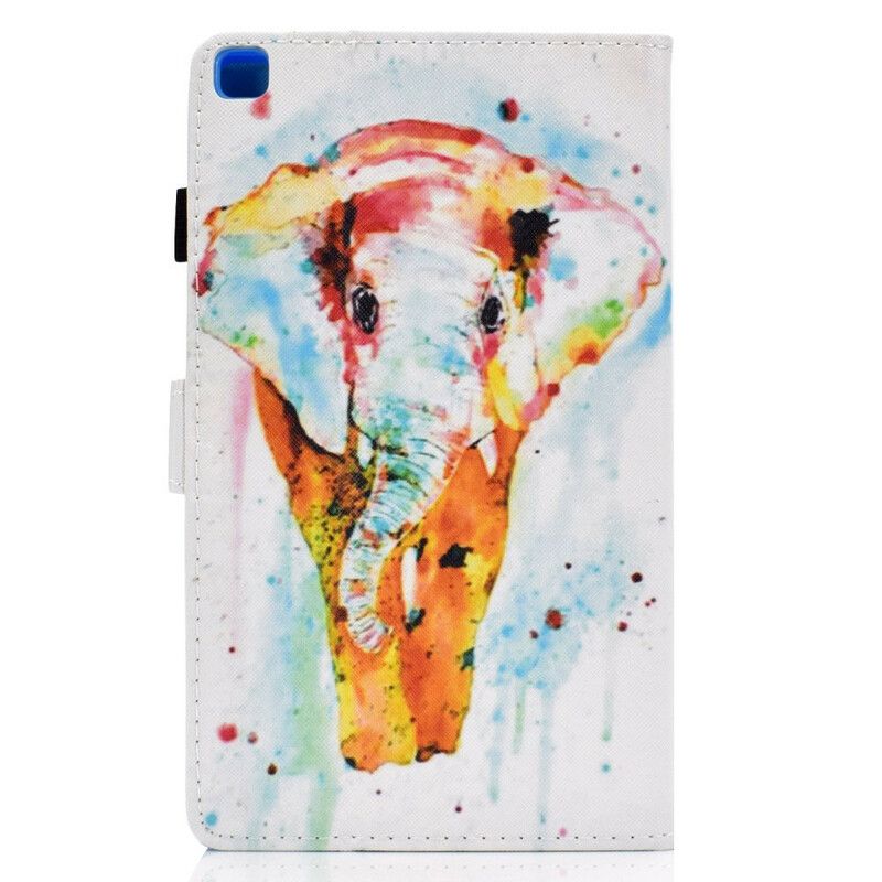 Leren Hoesje Voor Samsung Galaxy Tab A7 Lite Aquarel Olifant