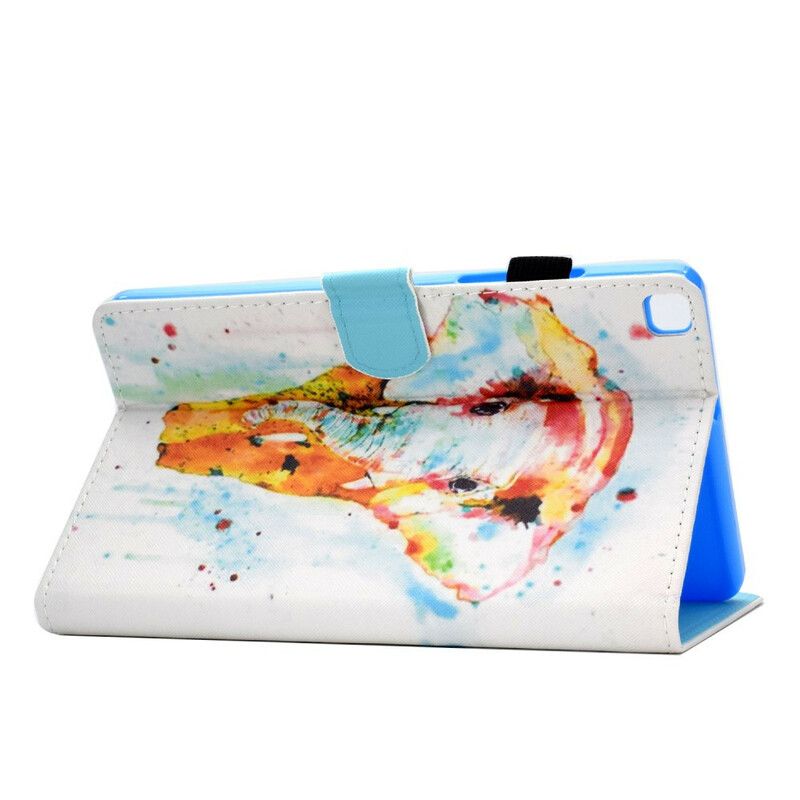 Leren Hoesje Voor Samsung Galaxy Tab A7 Lite Aquarel Olifant