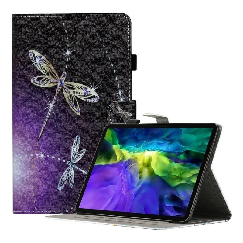 Leren Hoesje Voor Samsung Galaxy Tab A7 Lite Libellen