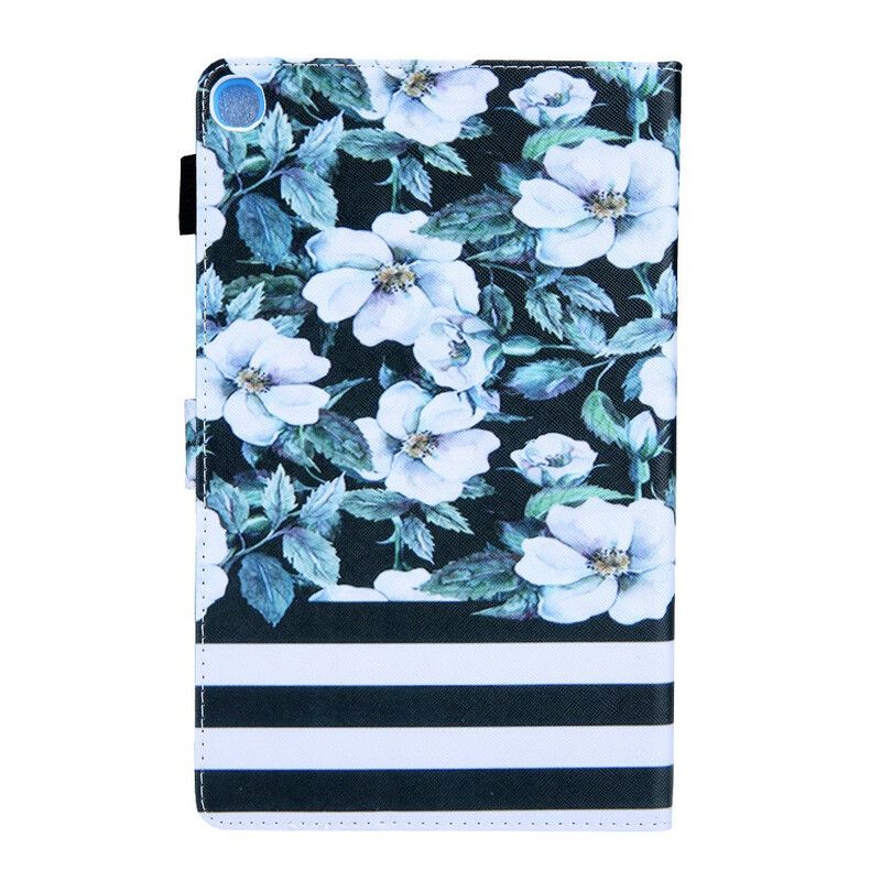 Leren Hoesje Voor Samsung Galaxy Tab A7 Lite Ontwerp Bloemen