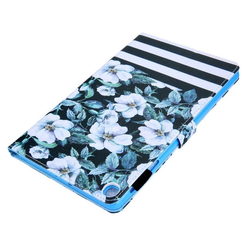 Leren Hoesje Voor Samsung Galaxy Tab A7 Lite Ontwerp Bloemen